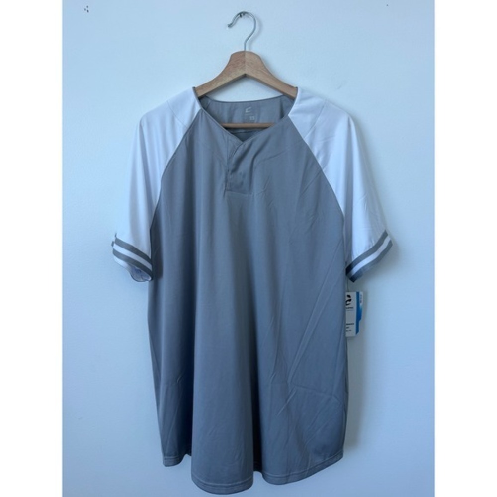 Champro Grey & White Short Sleeve Jersey – Adult Unisex Large – NWT‎